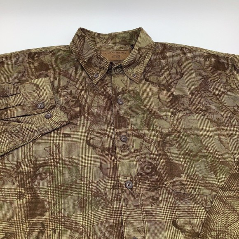 Clearwater Outfitters‎ Mens Long Sleeve Button Up Camo Deer Shirt Size XL